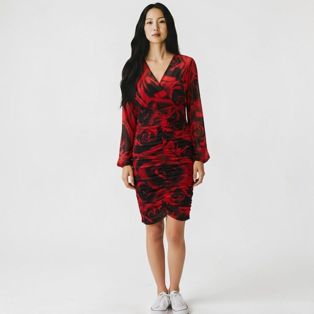 BodyFlirt red dress with roses, size XXS/XS - Dresses - Quality products,  good prices, fast delivery. Come and shop now!