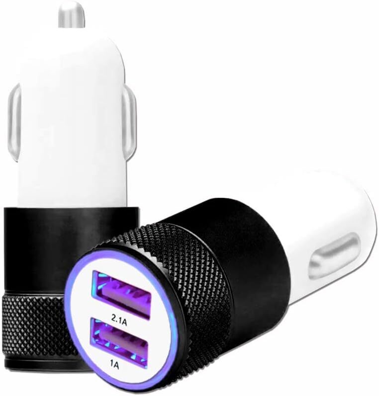 2 шт Автомобильное зарядное устройство на два USB-порта 2,1 А и 1,0 А