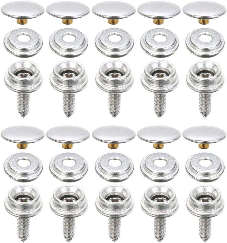 25 pcs stainless steel canvas snaps, push screw