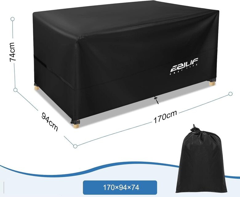 Чехол для садовой мебели из брезента, водонепроницаемый, 170 x 94 x 74 см