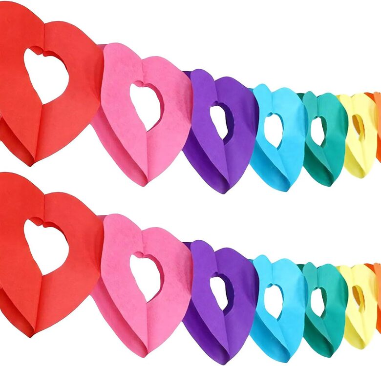 Бумажная гирлянда в форме сердца, 3 м, праздничные украшения