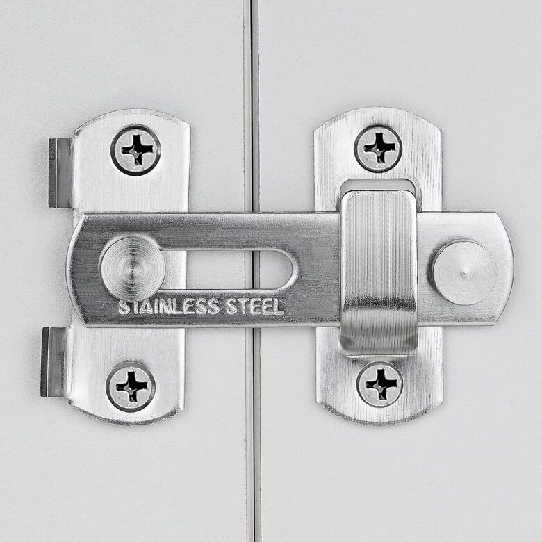 Дверная защелка из полированного никеля, 2 шт., нержавеющая сталь, раздвижной замок