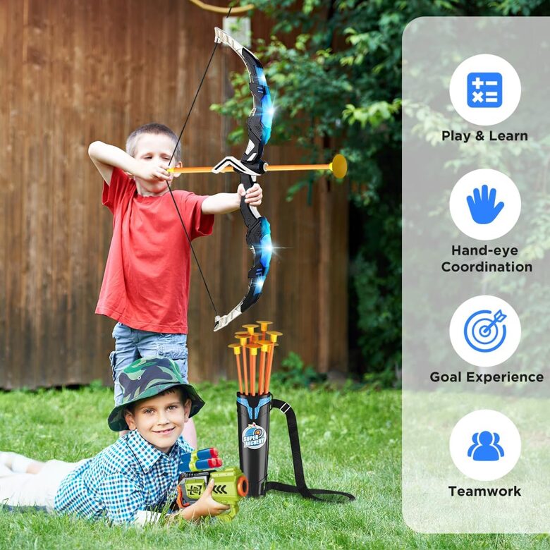 Children's bows in Wattos, target shooting game, guns, arrows, darts game, darts indoor/outdoor game