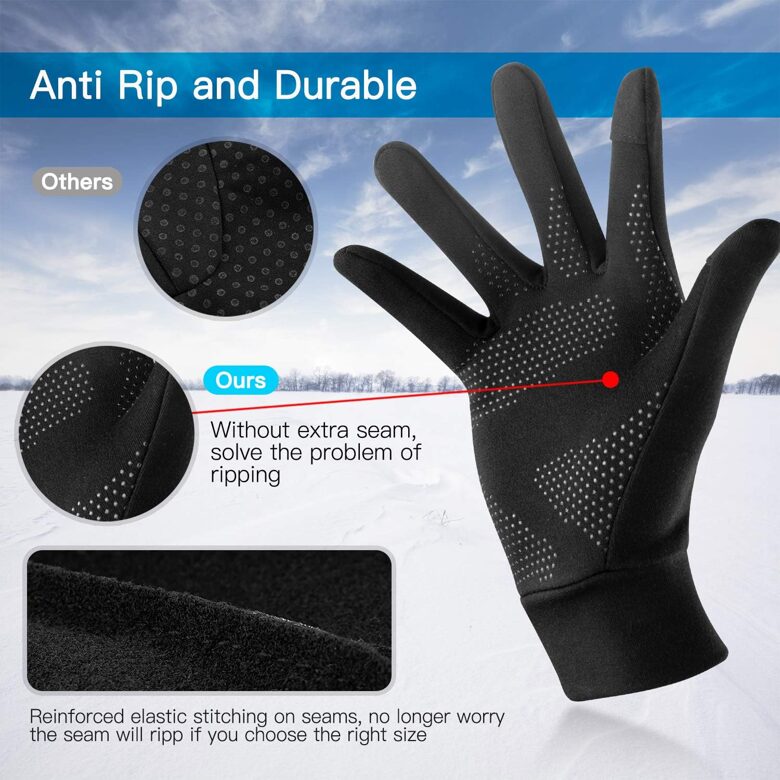 Unigear Unisex melni cimdi, sporta cimdi, Touchscreen, izmērs M