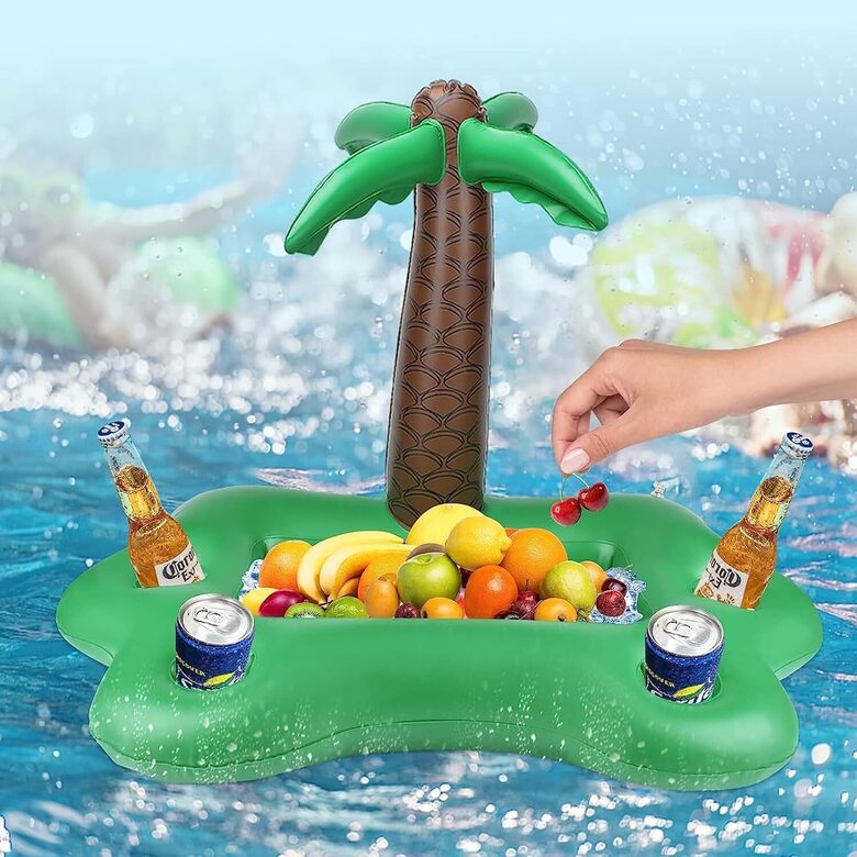 Надувной охладитель для напитков, держатель для напитков и закусок в бассейн, бар в бассейн 95x55x55 см