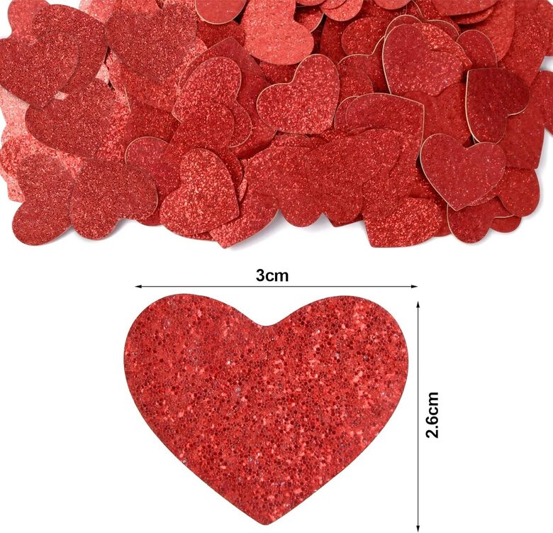 50 г красного конфетти в форме сердца, украшения для стола, бумажное конфетти