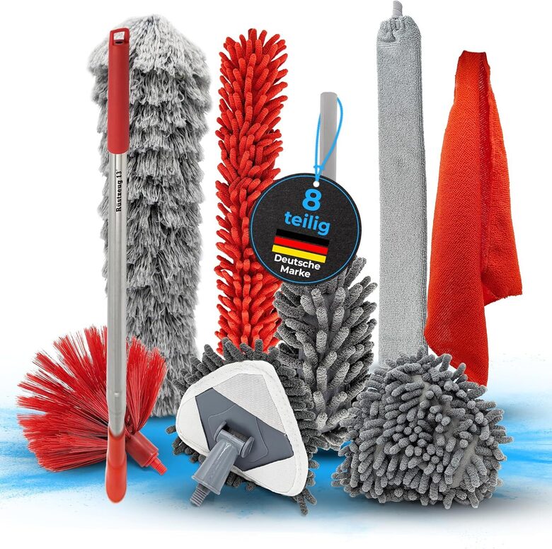 Телескопические выдвижные щетки для уборки, 8 шт. щеток из микрофибры