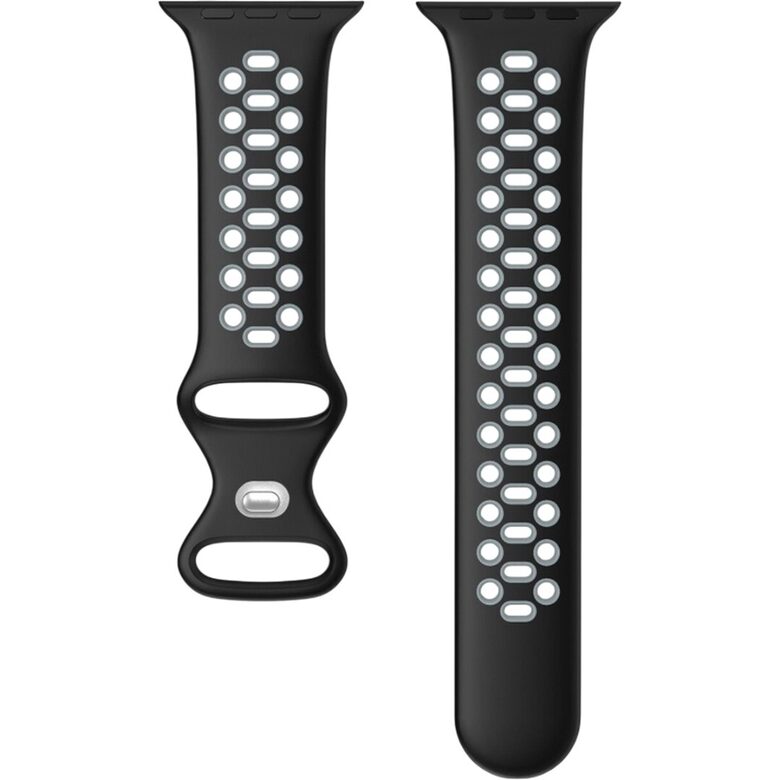 Силиконовый спортивный ремешок для часов Apple Watch, черный, 42/44/45 мм