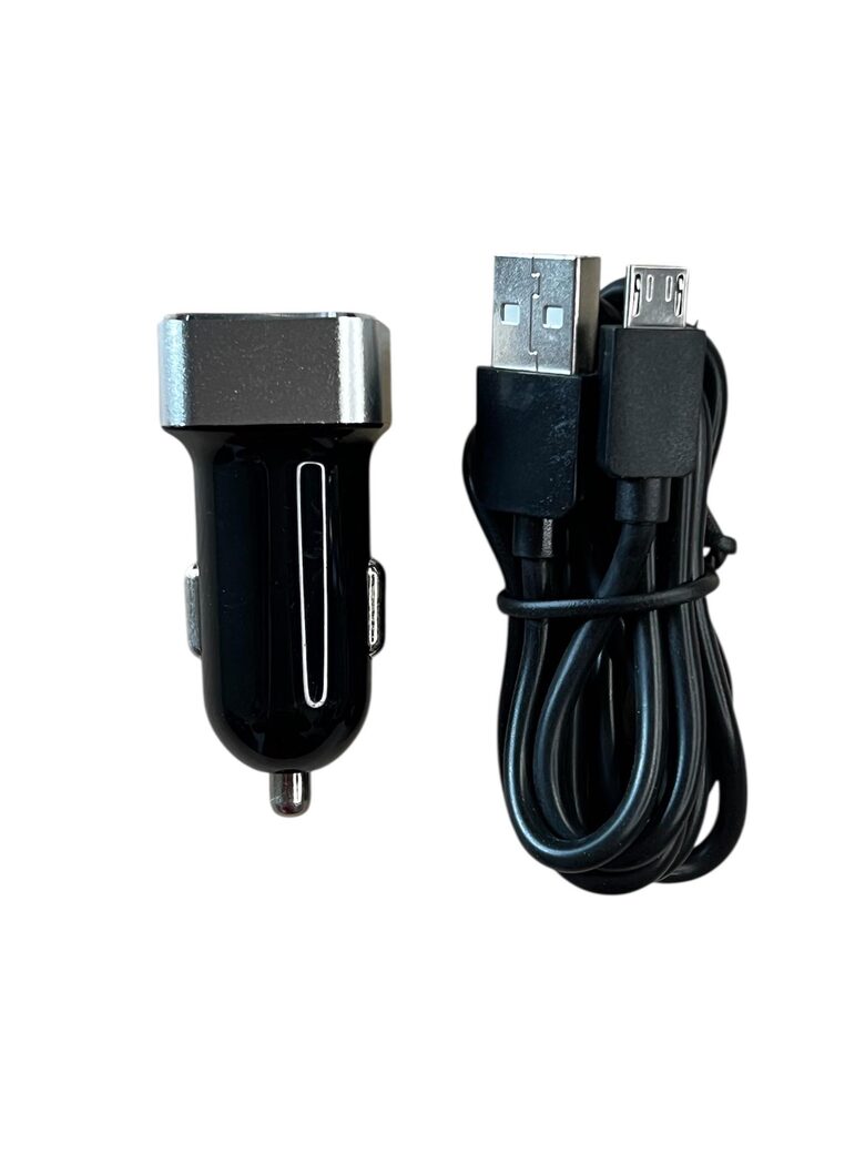 Универсальное автомобильное зарядное устройство Cmx USB с 2 портами, 2xUSB-A, USB-Micro, черное