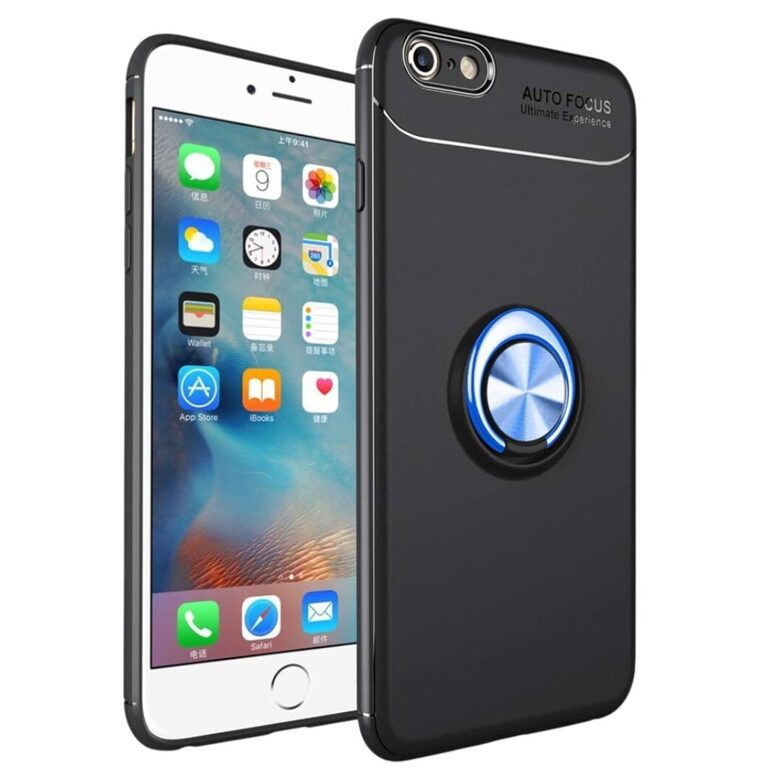 Защитный чехол для телефона case Apple iPhone 6+ Plus, черный, магнитный, с кольцом