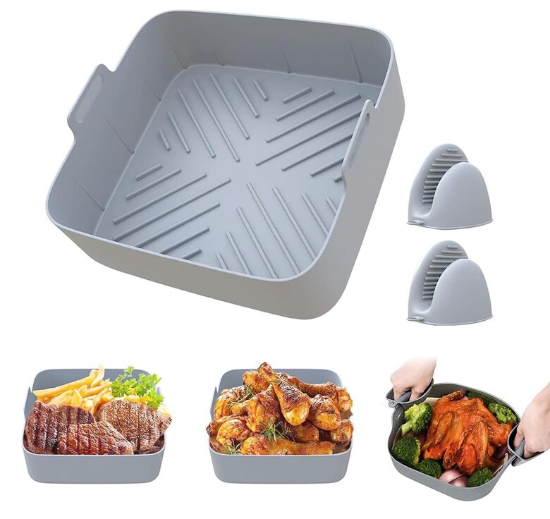 Silicone baking pan, casserole dish with 2 gloves