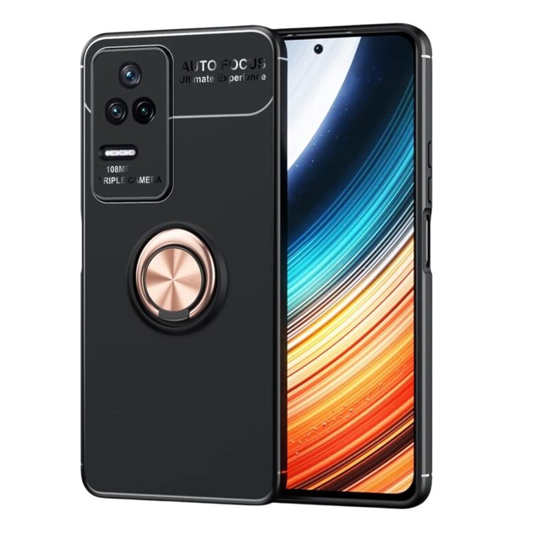 Telefona aizsarg maciņš case Xiaomi Redmi K50 Pro melns, magnētisks, ar gredzenu