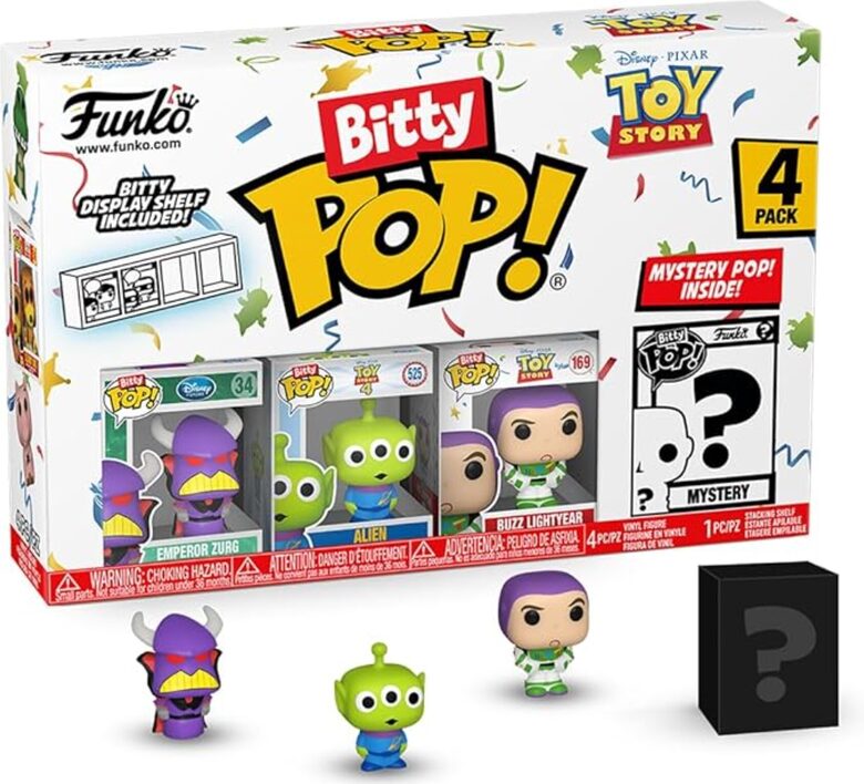 Набор фигурок Funko Bitty POP! Toy Story Zur, История игрушек, Alien, Buzz, Emperor Zurg Lightyear 4 шт