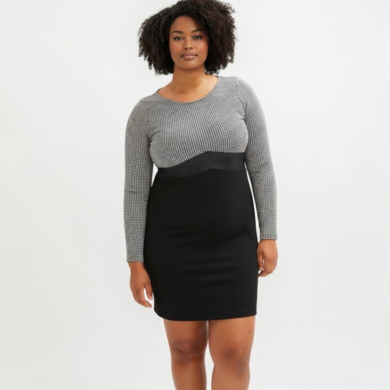 Платье в черно-белую клетку, BodyFlirt, размеры L/XL и 3XL