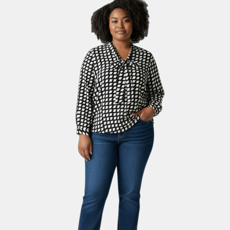 Блузка в клетку BPC Collection, размер 3XL