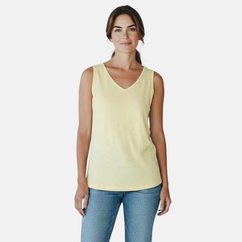 BPC collection, желтый льняной топ, блузка, размер 3XL