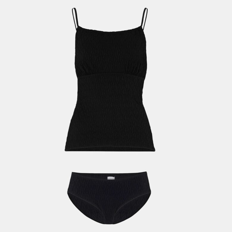 Купальник с топом BPC collection, черный, комплект, размер M/L