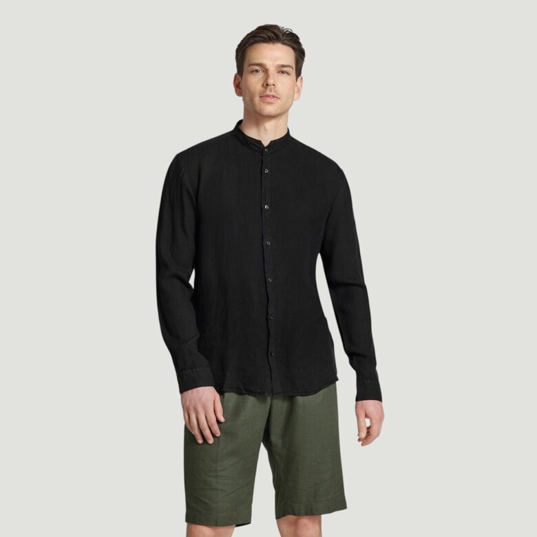 Christian Berg black linen shirt, size 43/44