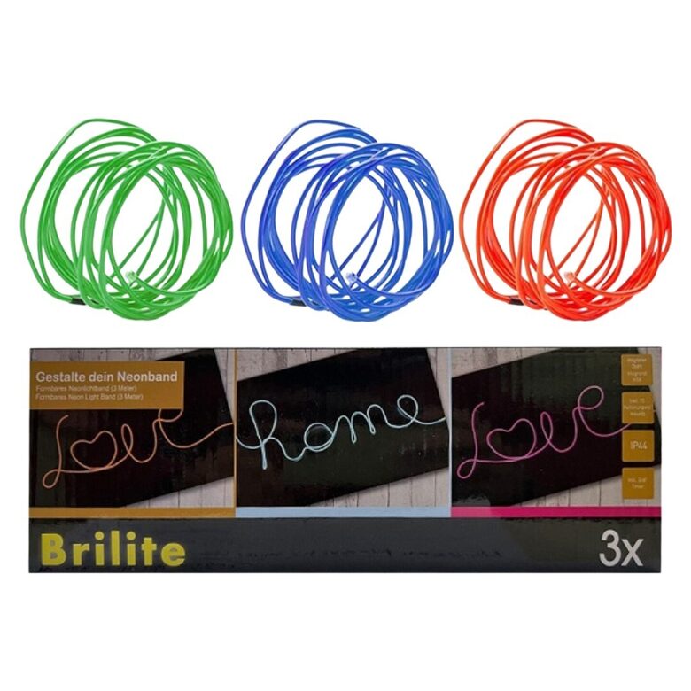 BRILITE neon lighting strips 3 colors x 3m