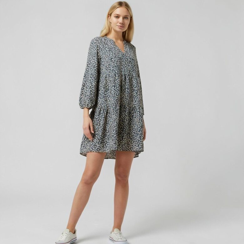 Only dress in smoke blue color, size M