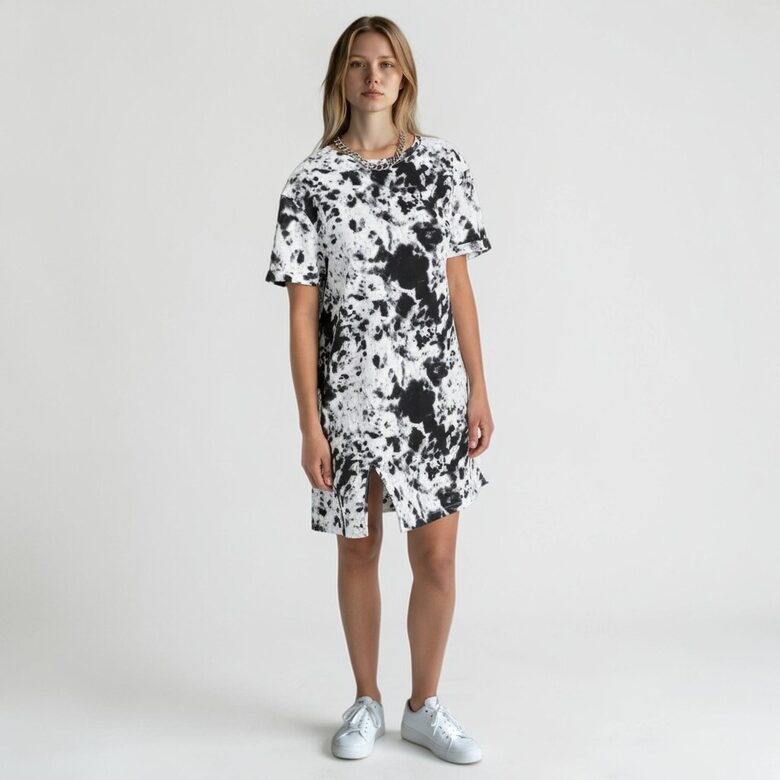Shirt dress black and white, size XXS/XS, Rainbow