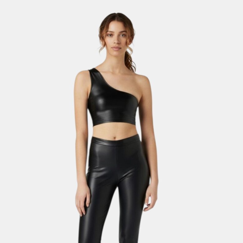 Review черный топ на одно плечо, размер М