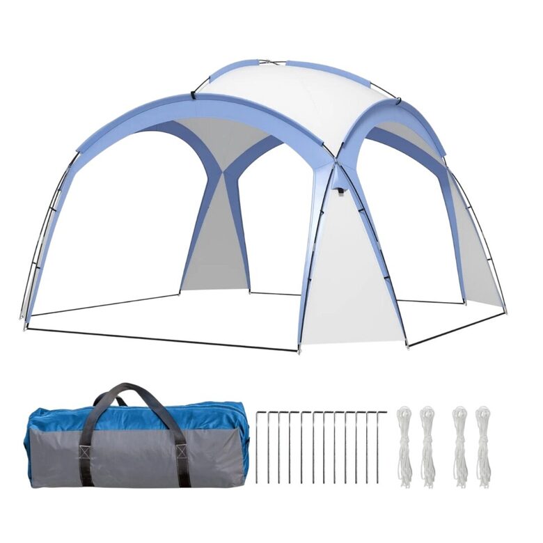 Садовая беседка, тент, праздничный шатер 3,5 х 3,5 м, синий, Outsunny