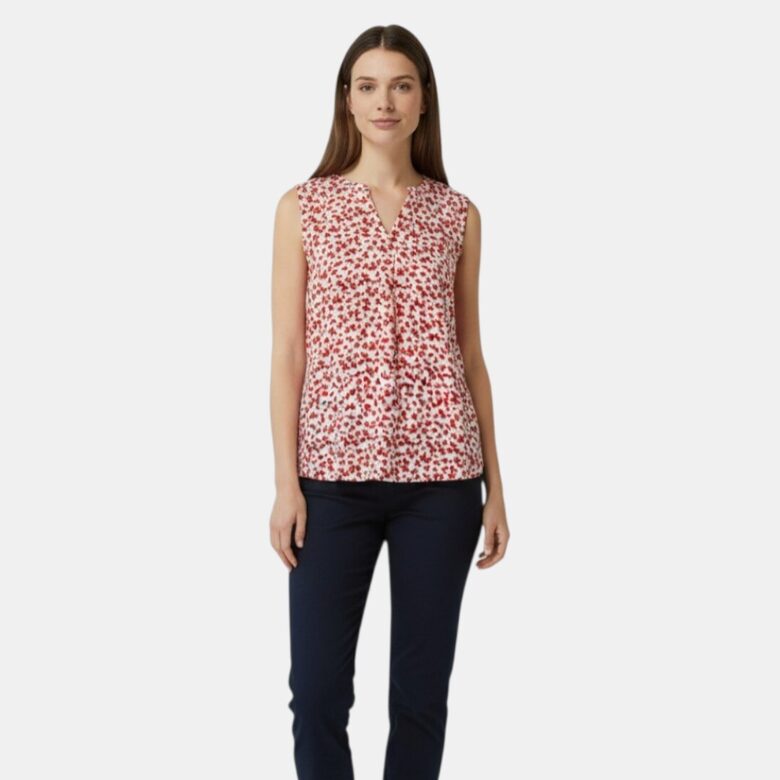 Топ, блузка Tom Tailor с красными цветами, размеры S, L, XL, XXL