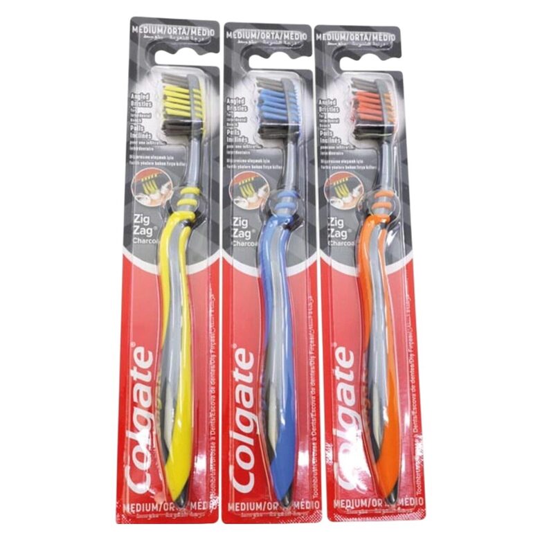 Colgate zobu birste ar kokogles sariem ZigZag Charcoal Medium (vidējas cietības) 