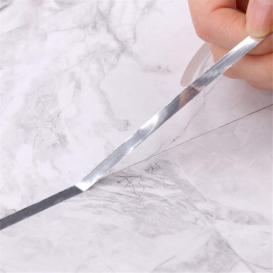 Декоративная клейкая лента, самоклеящаяся лента для заделки щелей между плитками, серебристая, 1 см x 50 м