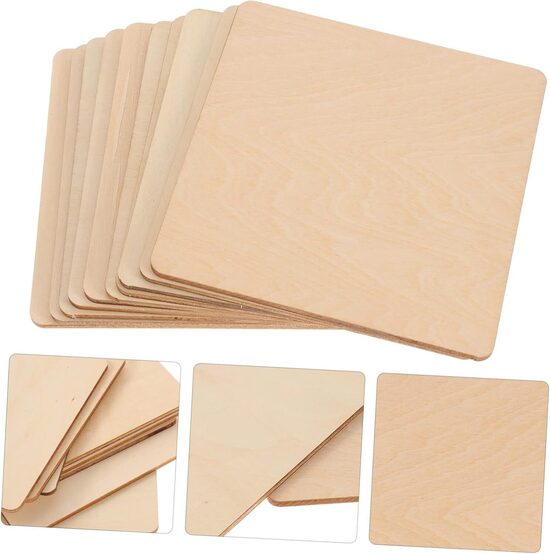 10 шт. необработанных деревянных досок, для поделок, липовые доски, заготовки для гравировки