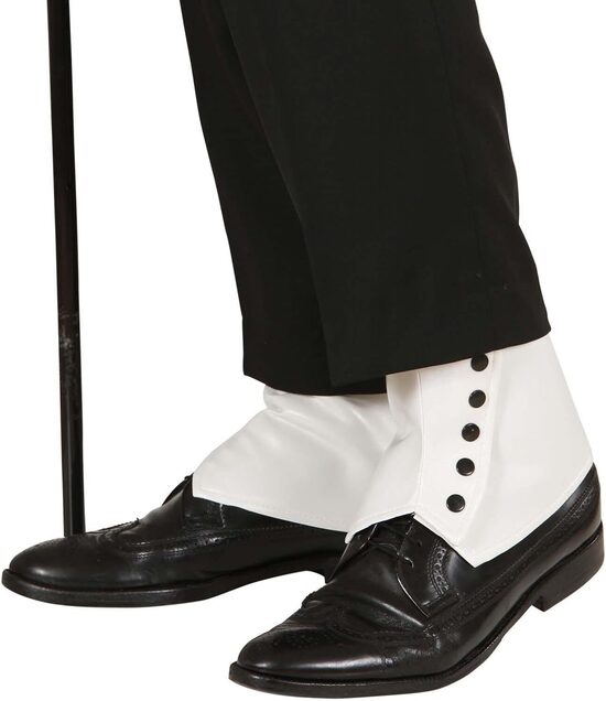 Retro apavu uzlikas, gangstera karnevāla kostīms, 80/90 gadu kostīms, getras