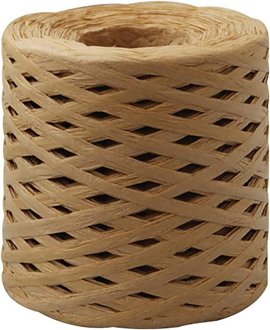 Коричневая бумажная лента, лента из рафии, декоративная бечёвка для подарочной коробки, для упаковки, бумажная бечёвка для поделок, 200 м