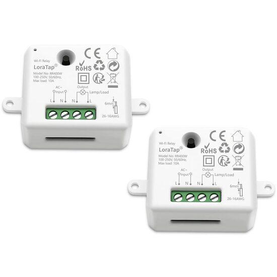 Комплект из 2 модулей реле Wi-Fi, умный домашний выключатель с таймером и пультом дистанционного управления, встроенный, совместимый с Google Home, LoraTap