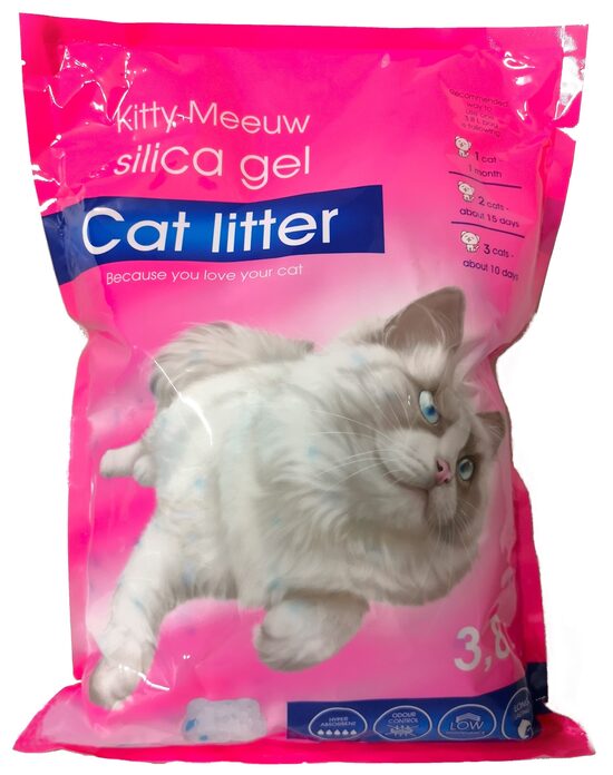 Silikona smiltis, pakaiši kaķu tualetēm Kitty Meeuw, 3.8L/1.63kg