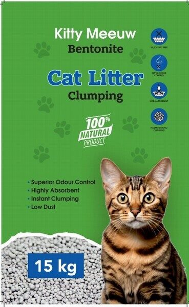 Smiltis kaķu tualetēm Kitty Meeuw 15kg cementējošas