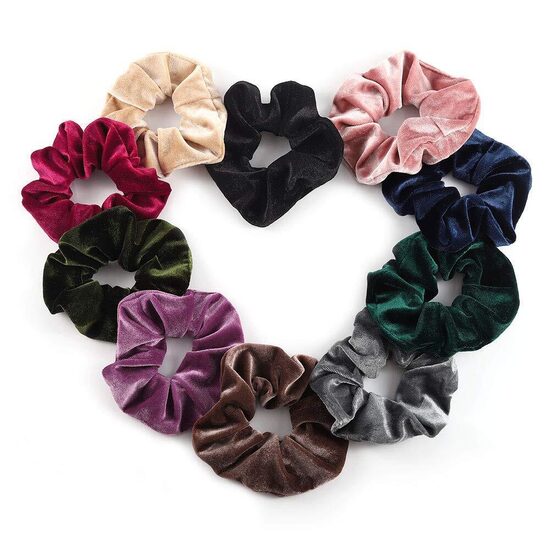 10 gab Elastīgas, mīkstas samta matu gumijas