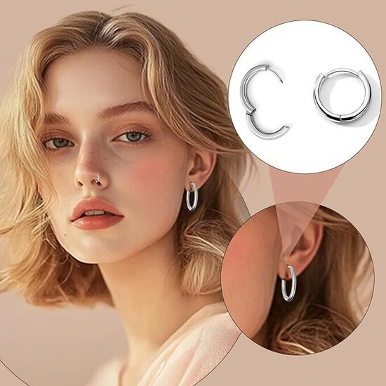 Серебряные серьги-кольца из нержавеющей стали, пирсинг носа