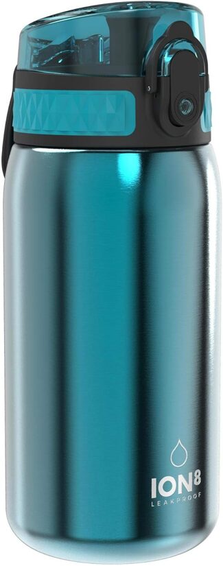 Ion8 stainless steel water bottle, 350ml, blue