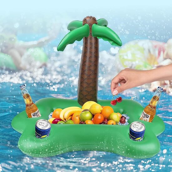 Надувной охладитель для напитков, держатель для напитков и закусок в бассейн, бар в бассейн 95x55x55 см