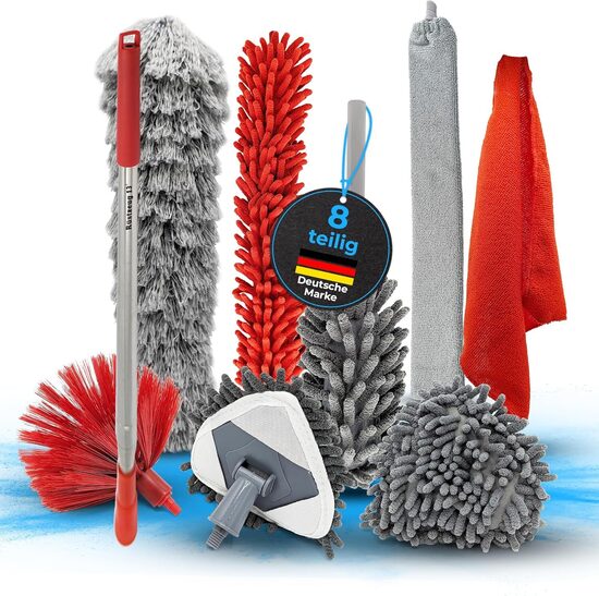 Телескопические выдвижные щетки для уборки, 8 шт. щеток из микрофибры