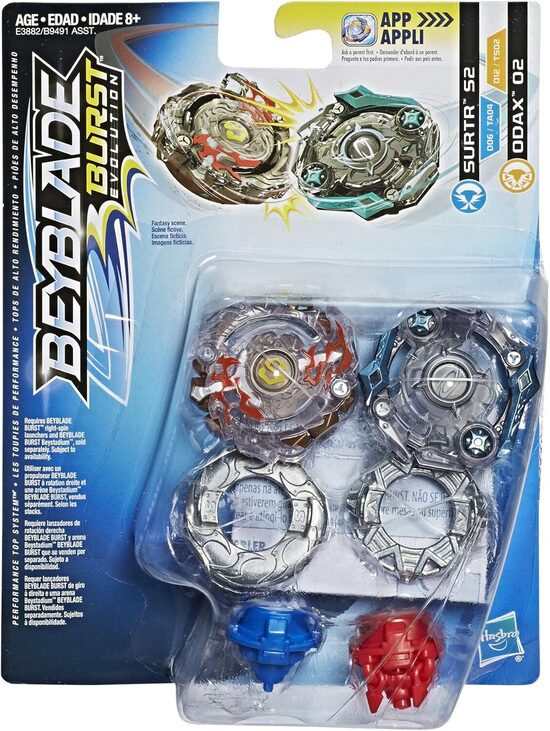 Beyblade spineri Surtr S2 un Odax O2,  bez palaišanas ierīces