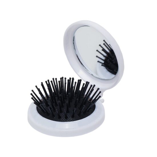 2 шт. Складная дорожная расческа для волос с зеркалом, белая