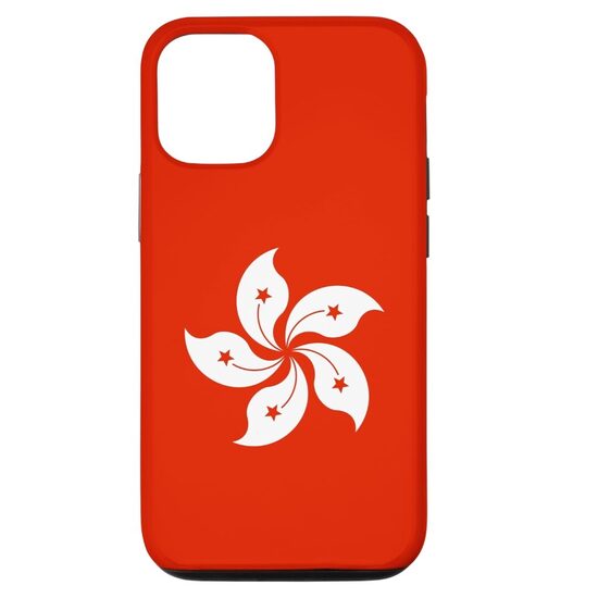 Чехол для телефона case Apple iPhone 12 Pro, красный с флагом Гонконга.