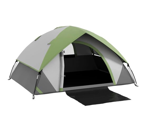 Outsunny kupola telts 2 personām, pelēka+zaļa
