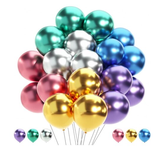 Воздушные шары разноцветные - 50 штук