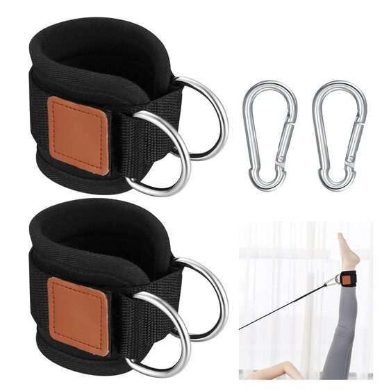 2 pcs foot straps, wristbands, cable puller with D-rings, leg trainer