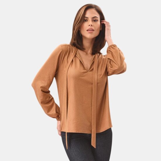 Блуза Angoor коричневая, размер XXL