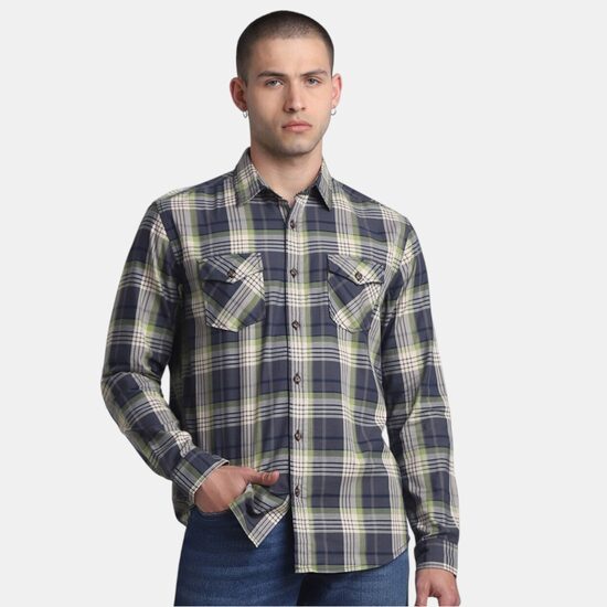 Basefield Denim checkered shirt Slim Fit, size XXL