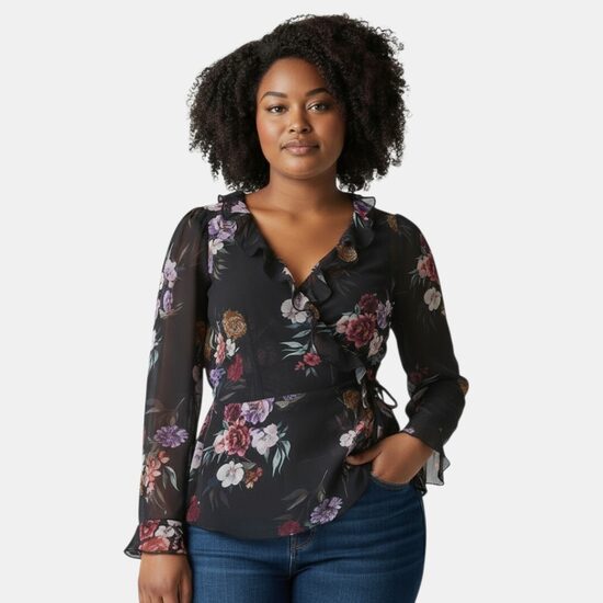 Блузка Bodyflirt с цветами, размер XL 